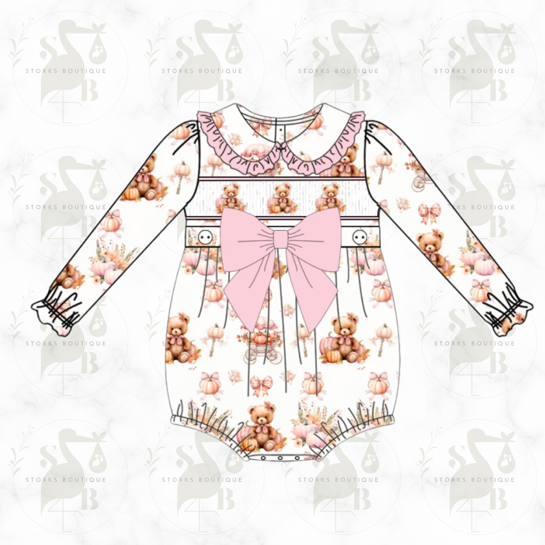 Teddy Pumpkin Romper