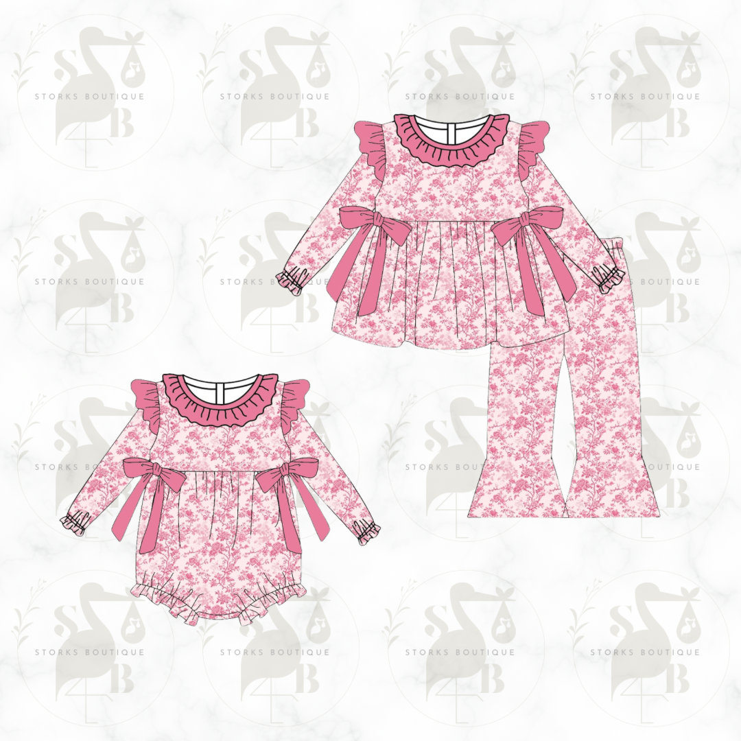 Pink Floral Toile
