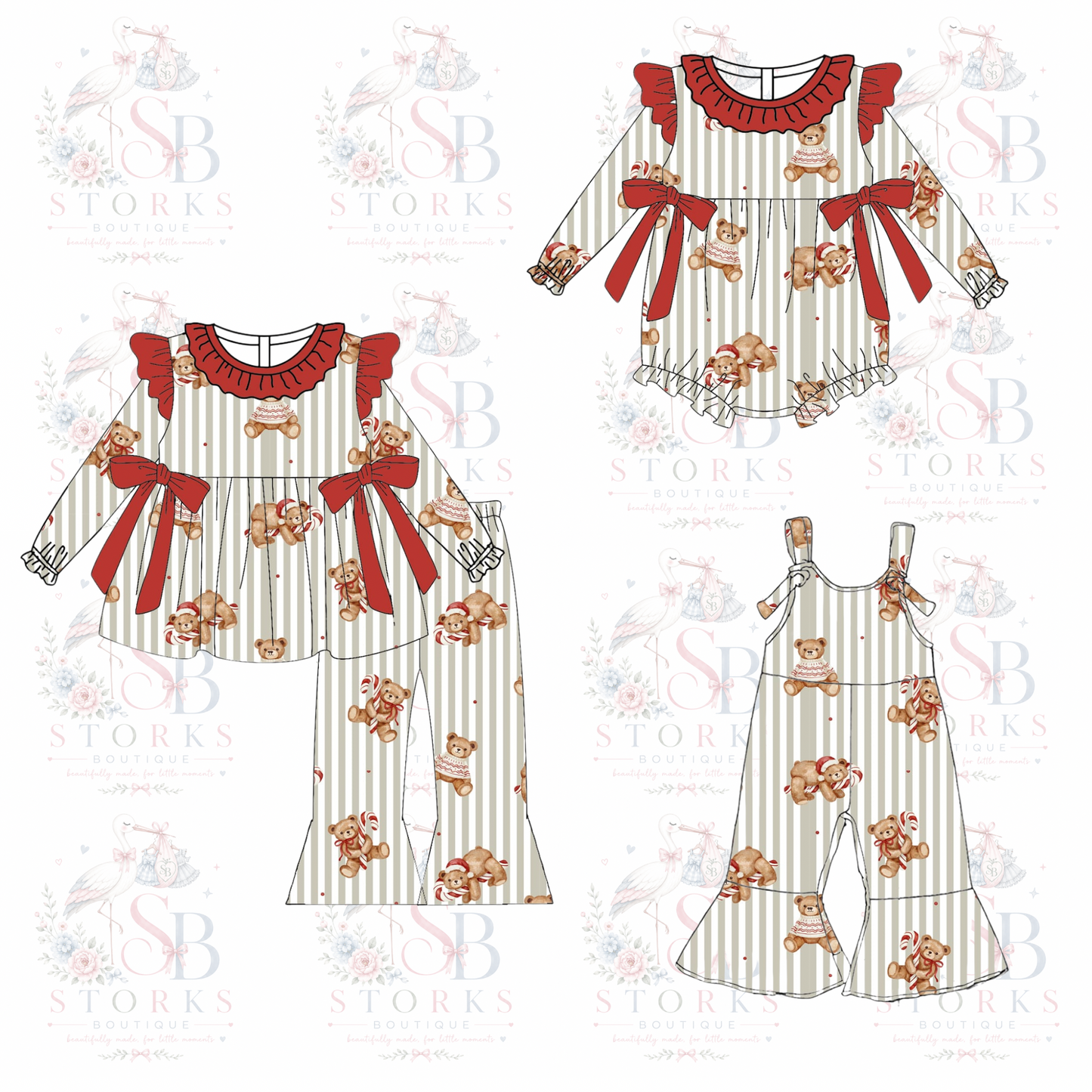 Striped Teddy Christmas