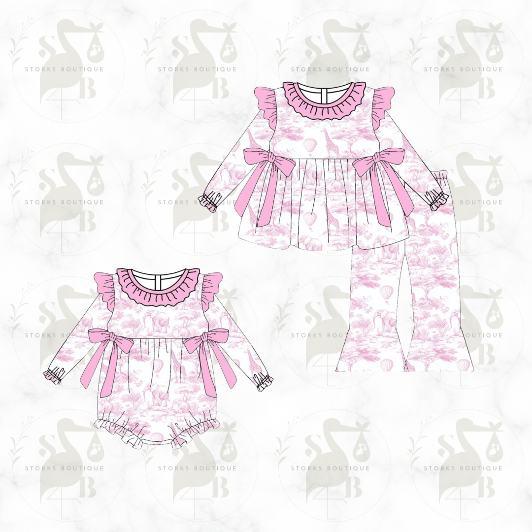 Pink toile Safari