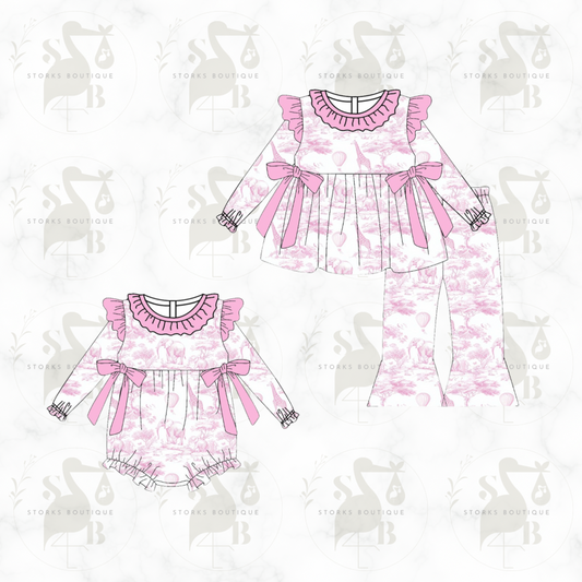 Pink toile Safari
