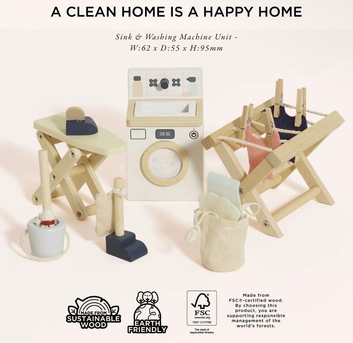 Laundry room dolls house accessories