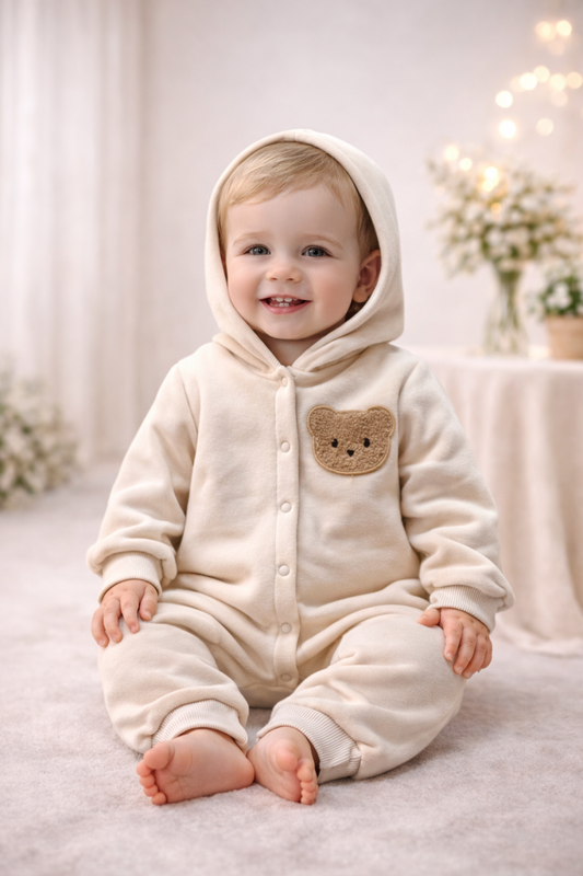 Bear Jumpsuit - cream