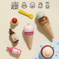Wooden ice cream stand & toppings