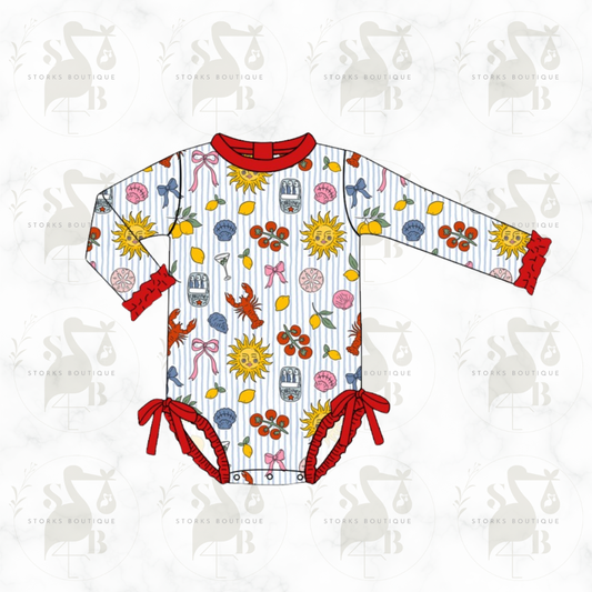 Little Lobster Smocked Swim suit