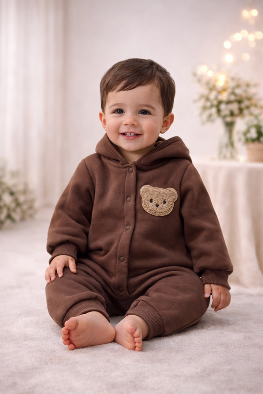 Bear Jumpsuit - brown