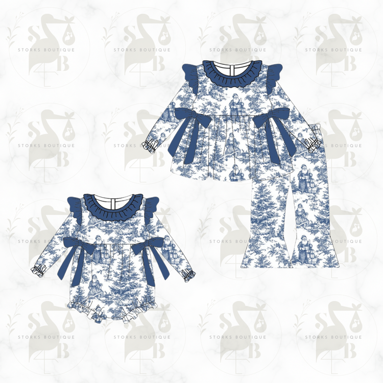 Navy Toile