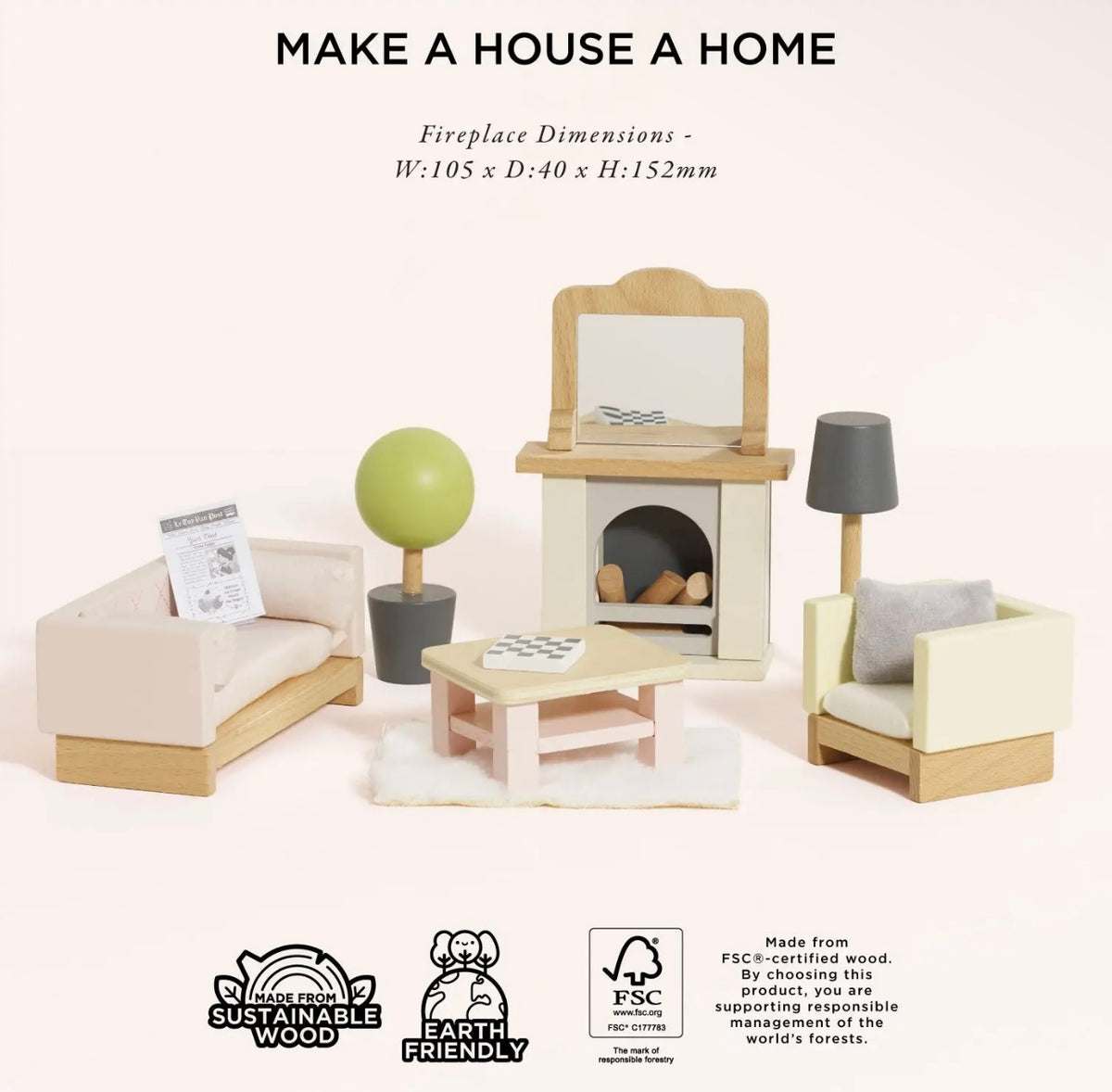 Living room dolls house accessories