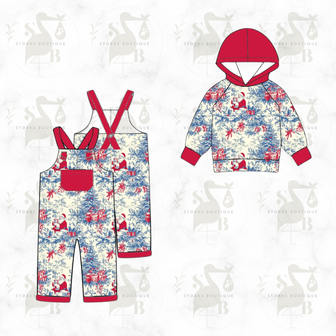 Navy & Red Toile