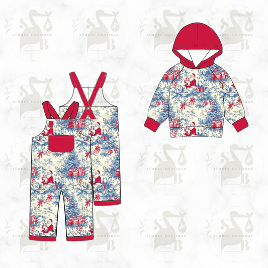 Navy & Red Toile