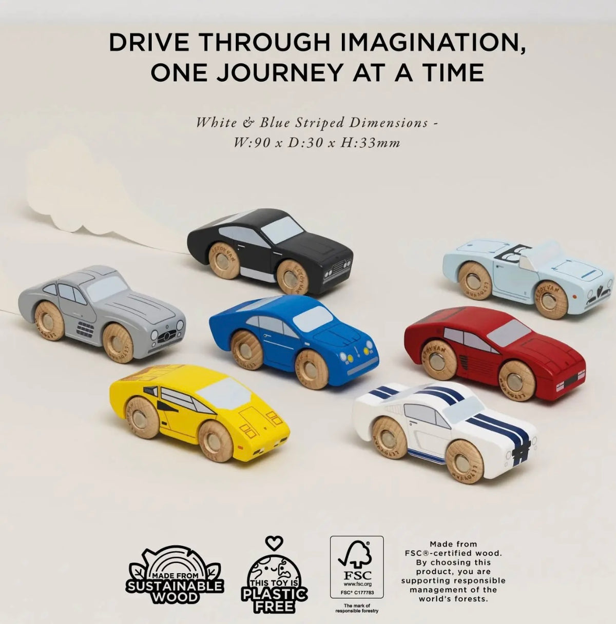 Classic wooden sports car set