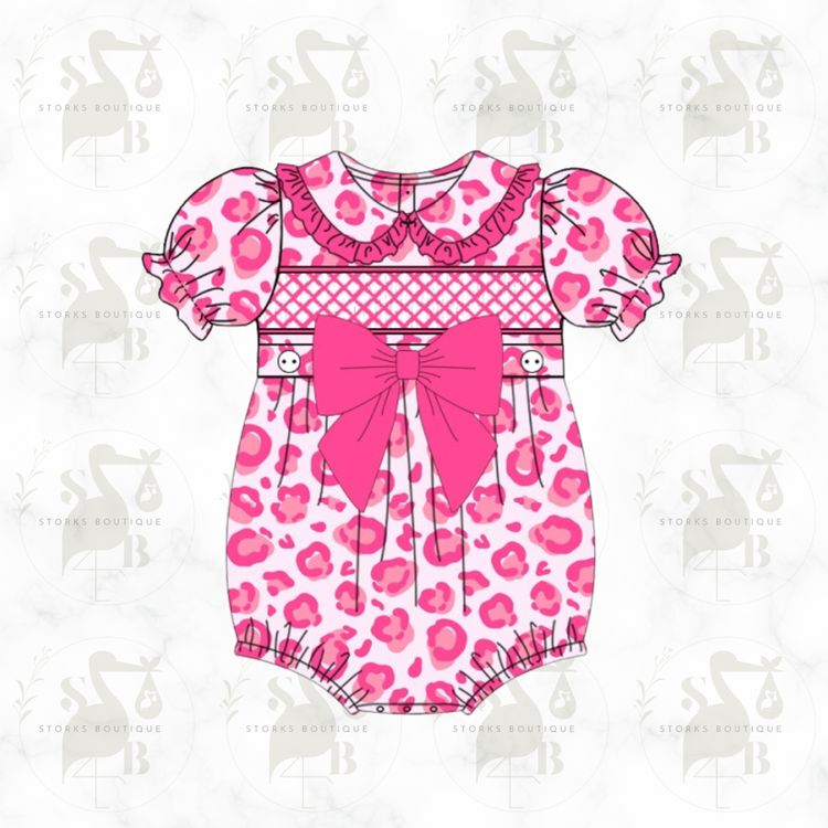Leopard Love Smocked Romper