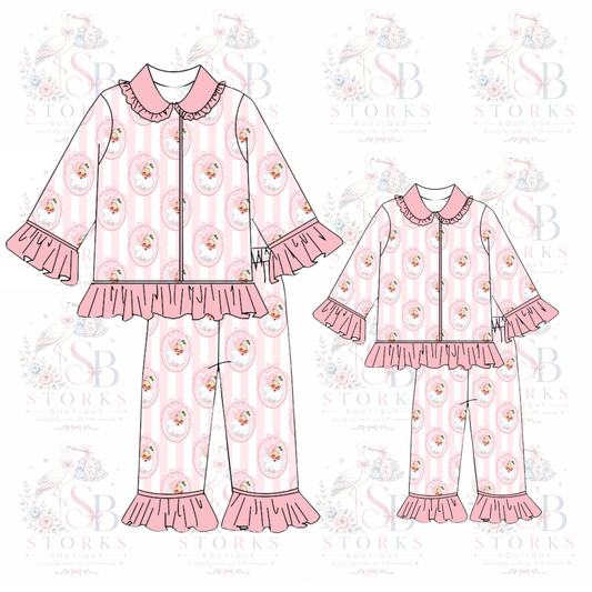 Mama & Mini - here comes Santa clause pink