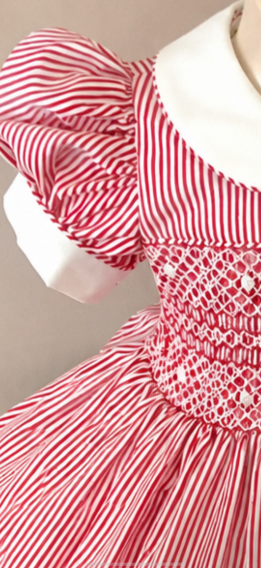 Candy cane Lane hand Smocked dress