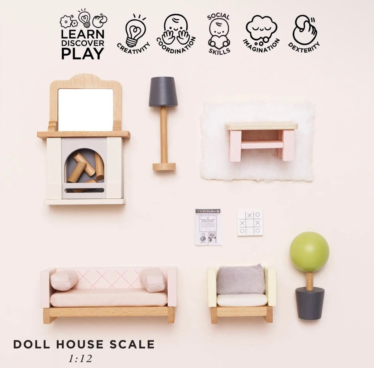 Living room dolls house accessories