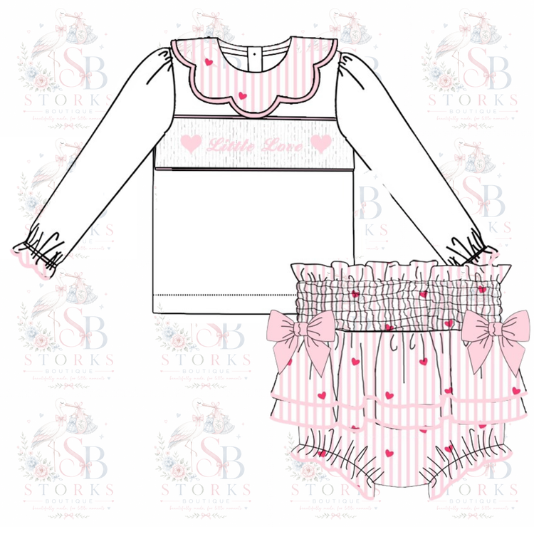Little love smocked jam pant set