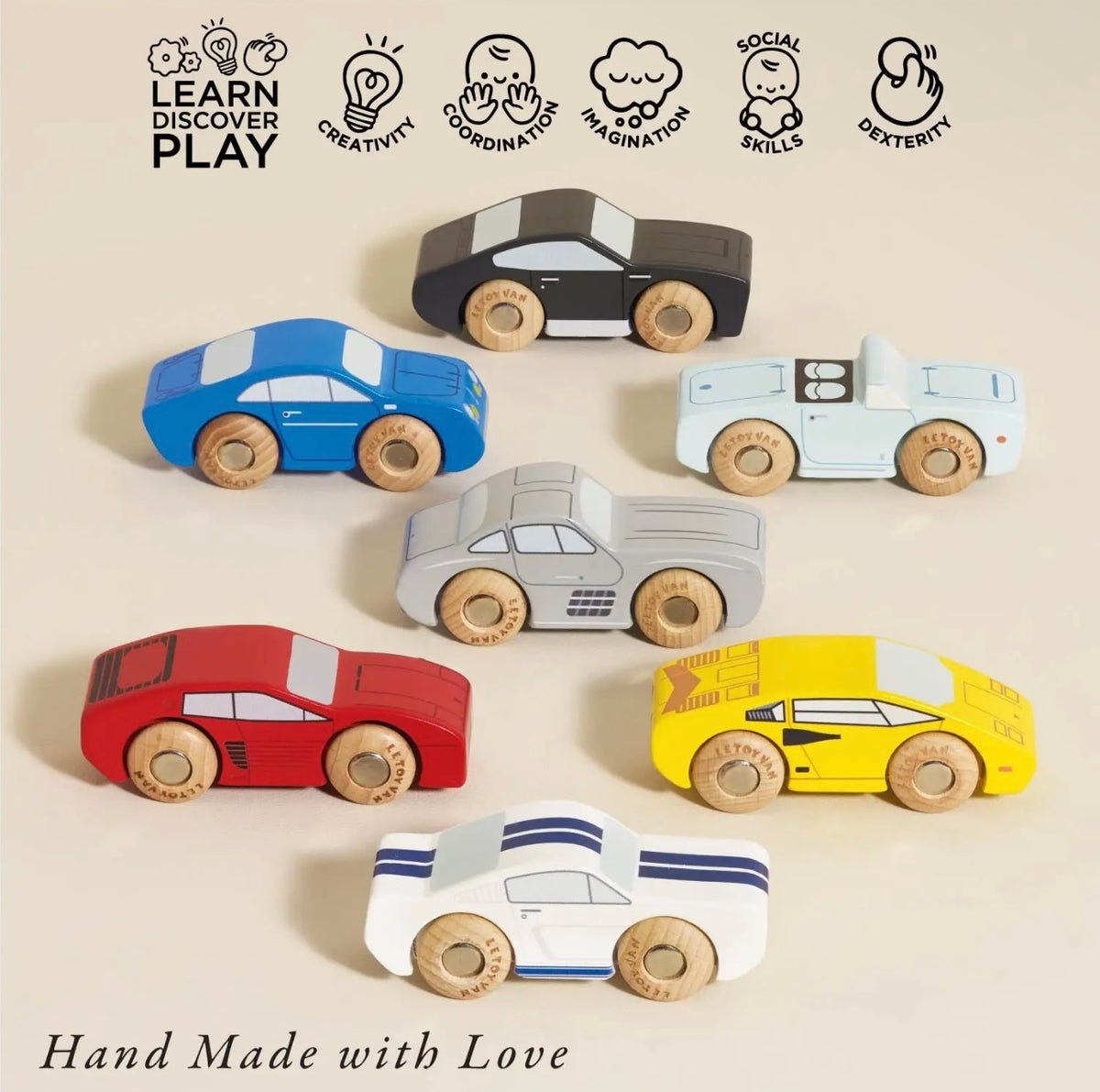 Classic wooden sports car set