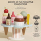 Wooden ice cream stand & toppings