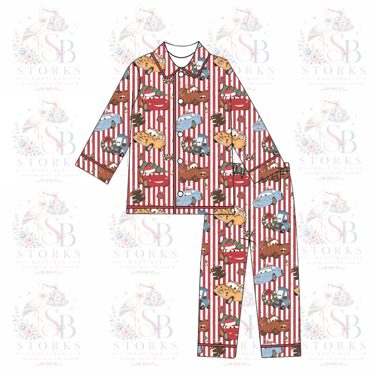 Cars Christmas red striped
