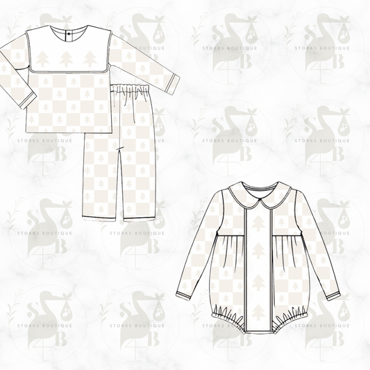 Beige check tree