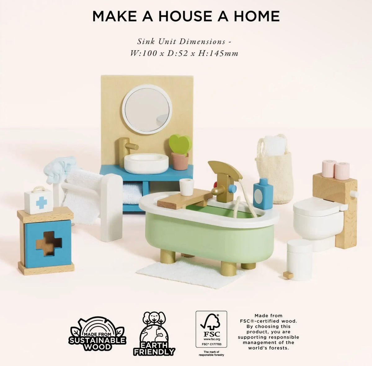 Bath room dolls house accessories